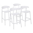 thumbnail image 1 of Set 4 Bancos Bar Cocina Desayunador Barra Respaldo Plástico Blanco, 1 of 6