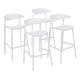thumbnail image 1 of Set 4 Bancos Bar Cocina Desayunador Barra Respaldo Plástico Blanco, 1 of 6