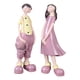 thumbnail image 2 of Adorno de pareja de resina de 2 piezas, regalo de compromiso de escultura de escritorio para sala de estar, figurita de interior y exterior para Rosado shamjiam Pareja estatua, 2 of 8