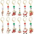 thumbnail image 1 of 12 marcadores de puntos navideños para ganchillo, 6 estilos diferentes, de aleación esmaltada., 1 of 6
