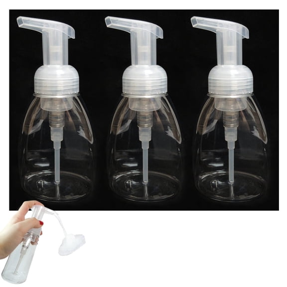 3X Clear Empty Plastic Foamer Hand Soap Dispenser Foam Pump Bottles 296 ml 10 oz