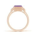 thumbnail image 2 of ANGARA Natural 1.5 Ct. Amethyst with Diamond Classic Ring in 14K Rose Gold for Women (Ring Size: 5.5), 2 of 10
