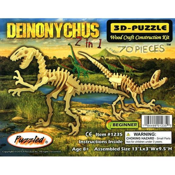 3D-Puzzle Wood Construction Kit Deinoychus Puzzle [2 in 1]