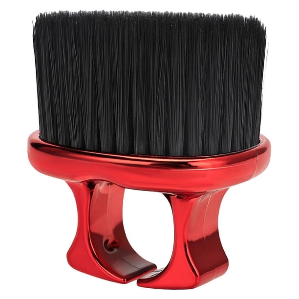 Neck Duster Brush with Soft Fiber Bristles for Barbers and Salon Hair Cutting, Large Red