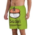 thumbnail image 2 of Kdxio Fresh Sushi Pattern Mens Casual Shorts - Drawstring Summer Beach Sports Shorts for Men, 2 of 9