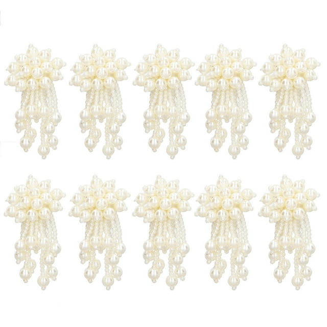 Borlas de flores de perlas sintéticas Sincero 10 piezas 4 cm de ancho