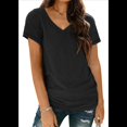 thumbnail image 2 of Camiseta Informal con Cuello en V para Mujer, Talla XXL, Color Negro, 2 of 9