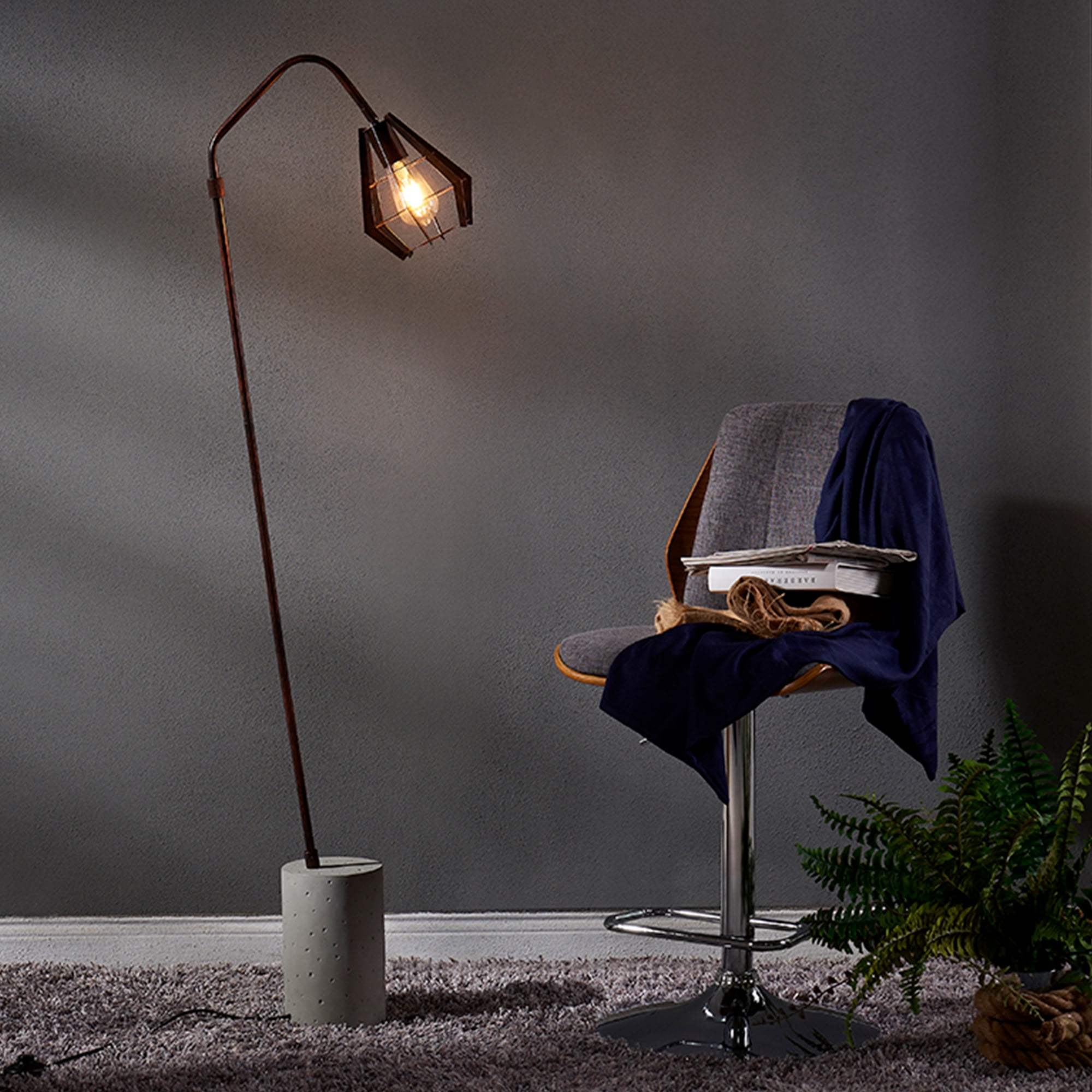 Versanora Rustica Monopod Floor Lamps Copper Concrete