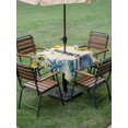 thumbnail image 4 of Outdoor Tablecloth with Umbrella Hole for Patio/Picnic/Party/Camping, Summer Lemon Waterproof Table Cloth Square Cover Washable, Coastal Starfish Shells Pastoral Floral Vintage (54"x 54"), 4 of 8