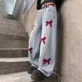 thumbnail image 4 of TOWED22 Kids Girls Baggy Jeans Print Casual Wide Leg Loose fit Denim Pants Blue,5-6 Y, 4 of 9