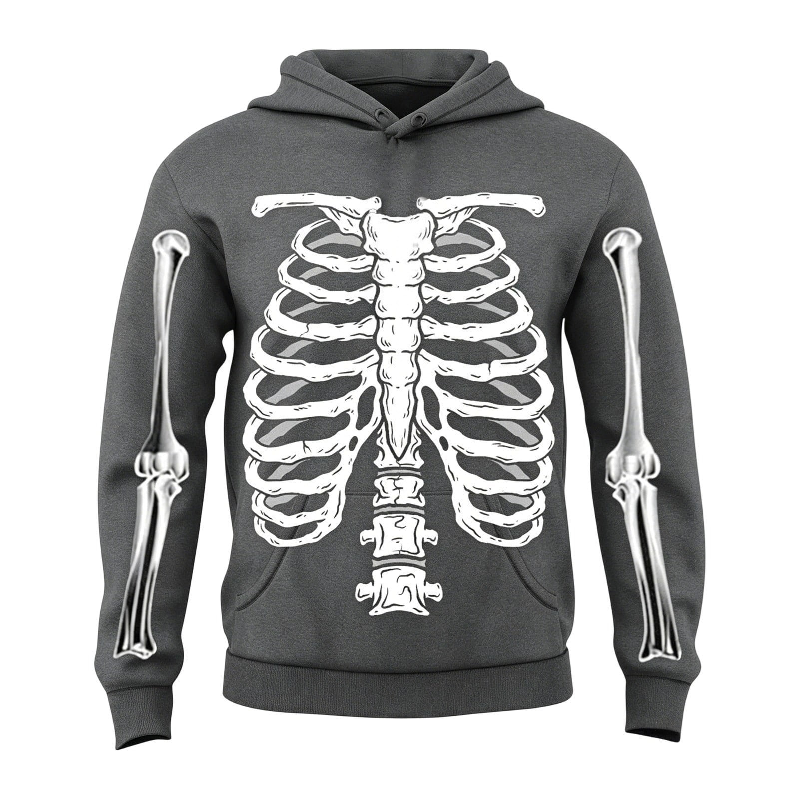Bainana Girls Boys Halloween Sweatshirts Skeleton Print Long Sleeve Hooded Pullover Tops Fashion Comfortable Unisex Kids Halloween Theme Hoodies Size 4-5 Years Grey