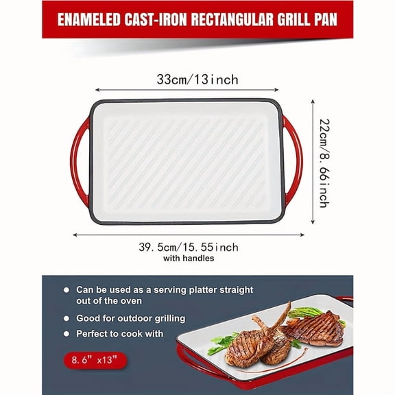 5-Quart Enamel Cast Iron Dutch Oven with Lid - 500°F Heat-Resistant for Baking & Stovetop Cooking