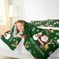 thumbnail image 4 of jejeloiu Happy Christmas Bedding Comforter Set,Xmas Reindeer Kawaii Snowman Twin Comforter Sets,Western Santa Claus Bedding Set For Kids,Super Cozy Room Decor Reversible,2pcs, 4 of 8