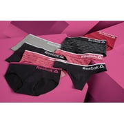 Reebok Womens Underwear Seamless Boyshort Panties, 6-Pack, Sizes XS-3XL