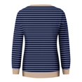 thumbnail image 4 of Outfmvch Sweaters for Women Womens Sweatshirt Women Sweatshirt Oversized Striped Crewneck â Long Sleeve 2024 Trendy Fall Fashion Pullover Preppy Clothes Hoodies for Women Z Dark Blue L Sale, 4 of 4