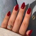 thumbnail image 2 of Nouvelles Pointes d'Ongles Rouges Unies Mode Rouge Vif en Forme d'Amande Style Occidental Pointes d'Ongles Rouges, 2 of 8