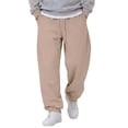 thumbnail image 2 of Dwellite Baggy Sweatpants for Men Wide Leg Joggers with Pockets Drawstring Elastic Waist Y2K Gym Workout Trousers Camel S, 2 of 6