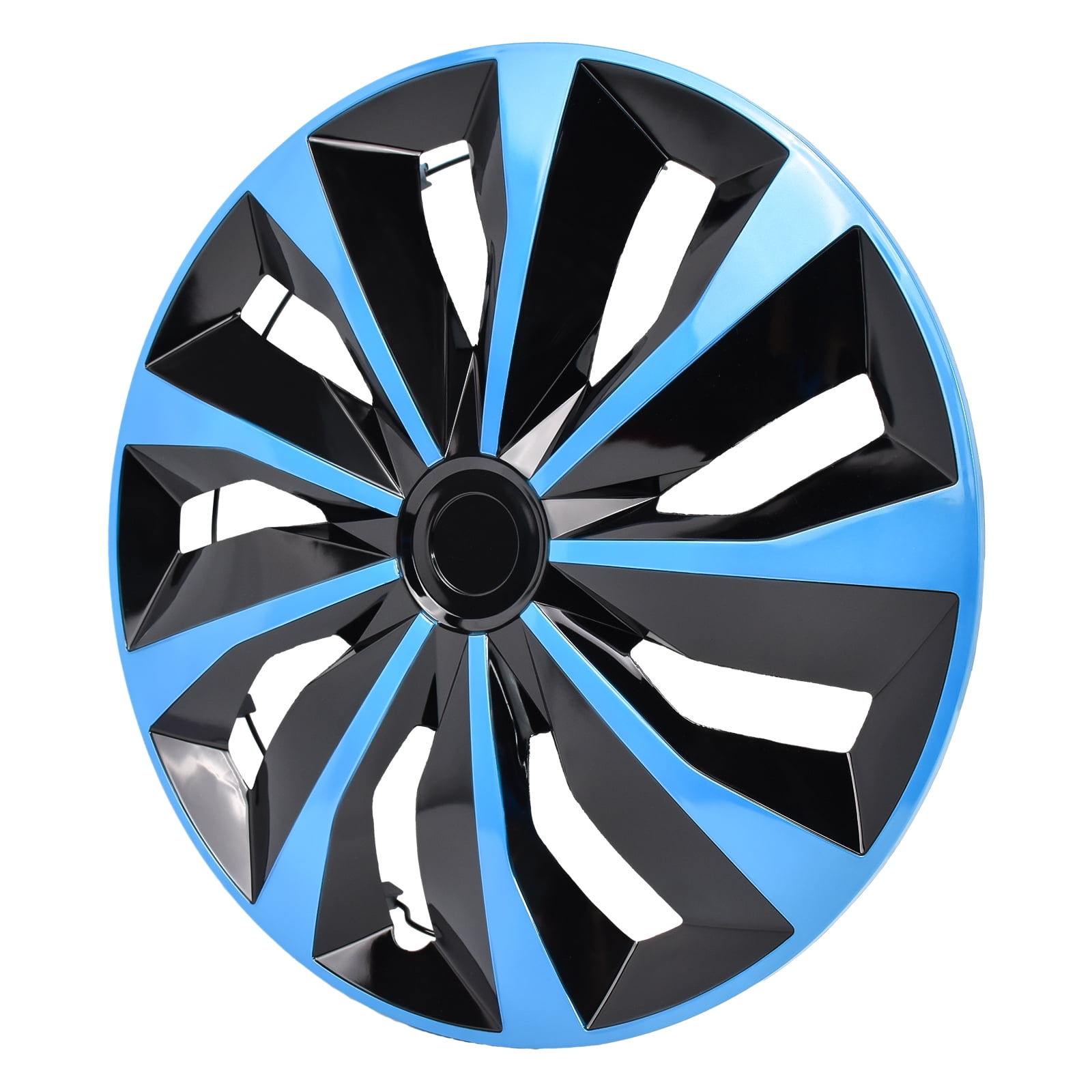 Hex Autoparts 16" Hub Caps set of 4 fits R16 Tire & Steel Full Rim, Universal 4 Pack 16 inch Snap On Full Hub Cap Wheel Covers Black & Blue A-Type