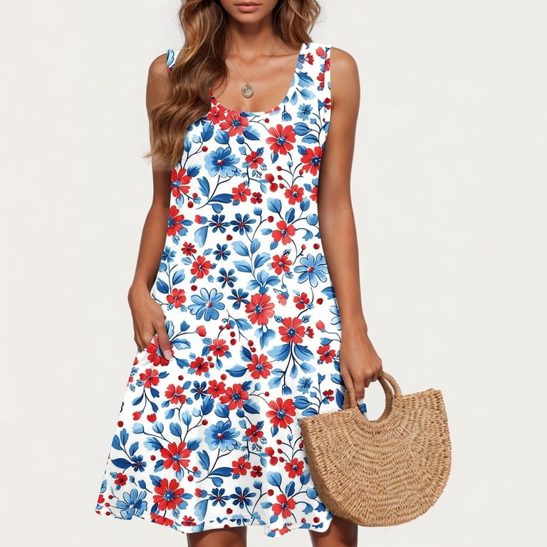 Ovbmpzd Birthday Dress for Women Sleeveless Floral Multicolor Midi Dress Knee Length Dresses Elegant Dresses for Women L, Women's, Size: Large Ovbmpzd Birthday Dress for Women Sleeveless Floral Multicolor Midi Dress Knee Length Dresses Elegant Dresses for Women L, Women's, Size: Large
