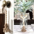 thumbnail image 4 of Dragonus Long Wood Bead Garland Farmhouse Rustic Country Beads with Tassles Home Decor, 4 of 5