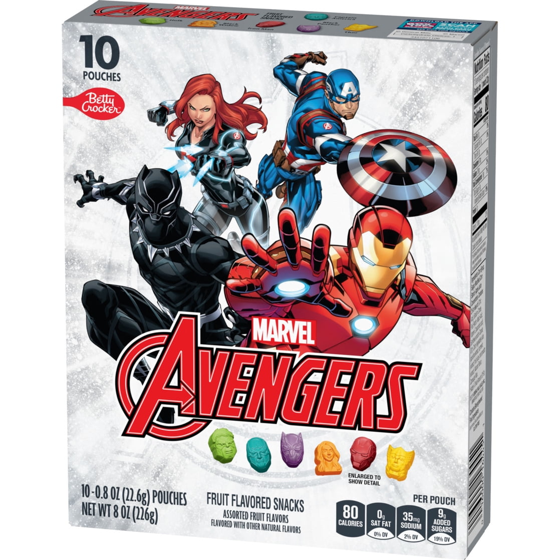 (8 pack) Marvel Avengers Fruit Flavored Snacks, Treat Pouches, Gluten Free Snack, 10 Ct, 8 oz