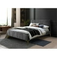 thumbnail image 3 of Pemberly Row Wood and Fabric Upholstered Queen Platform Bed in Charcoal, 3 of 5