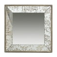thumbnail image 5 of Tcbosik 24" x 24" Wall Mount Mirror, Antique Silver Square Mirror with Floral Accents, Decorative Display Tray, Hanging Mirror, Traditional Home Decor, 5 of 6