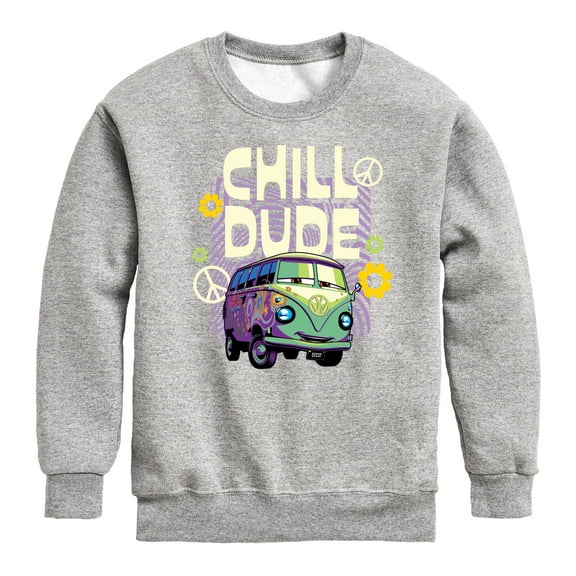 Disney Cars - Filmore Says Chill Dude - Toddler & Youth Crewneck Fleece Sweatshirt