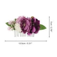 thumbnail image 2 of Unique Bargains 1 Pc Women's Durable Simulated Flowers Side Comb for Parties Purple Polyester Fabric Iron, 2 of 4