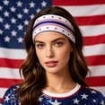thumbnail image 4 of MSJUHEG 4th of July Headband Yoga Hair Band Elastic Head Scarf Breathable Lace Headband Knot Head Bands Headband for Graduation Cap Women's Fashion Headbands Dark Blue One Size, 4 of 4
