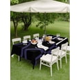 thumbnail image 3 of Outdoor Tablecloth with Umbrella Hole and Zipper, Blue Geometric Rectangle Table Cloth 60x120 Inch Waterproof Tablecloth, Contemporary White Abstract Lines Black Picnic Table Cover for Patio Camping, 3 of 7