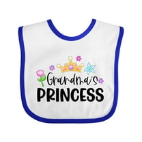 Inktastic Grandma's Princess Crown and Flowers Girls Baby Bib