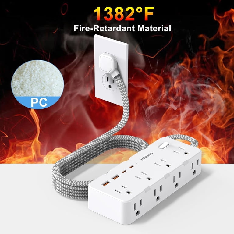 Power Strip With 8 Outlets, 4 USB Ports, 15 Ft Cord photo 8