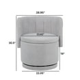 thumbnail image 4 of 360 Degree Swivel Back Sofa Chair With Storage Space, Upholstered Comfy Modern Round Swivel Barrel Chair with Ergonomic Design, Chair Suitable For Bedroom and Living Room, Gray, 4 of 8