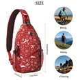 thumbnail image 5 of Sling Backpack,Red Christmas Reindeer and Snowflake Pattern Sling Bag with Water Bottle Holder,Waterproof Sling Bag for Men/Women with Headphone Jack for Hiking,Travel, 5 of 6