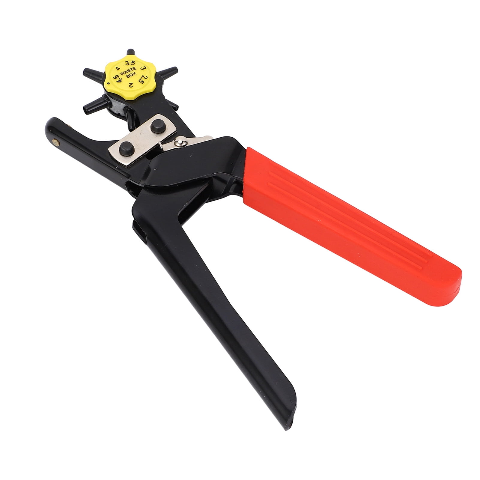YAHHU Heavy Duty Plated Steel Leather Belt Hole Puncher with 6 Hole Adjustable Rotary Head for Belts and Watch Bands (12.6 inches / 32 cm)