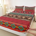 thumbnail image 4 of Erosebridal Bohemian Aztec Queen Sheet Sets, Oriental Geometric Art Bed Set, 1 Flat Sheet, 1 Fitted Sheet and 2 Pillowcases, 4 of 5