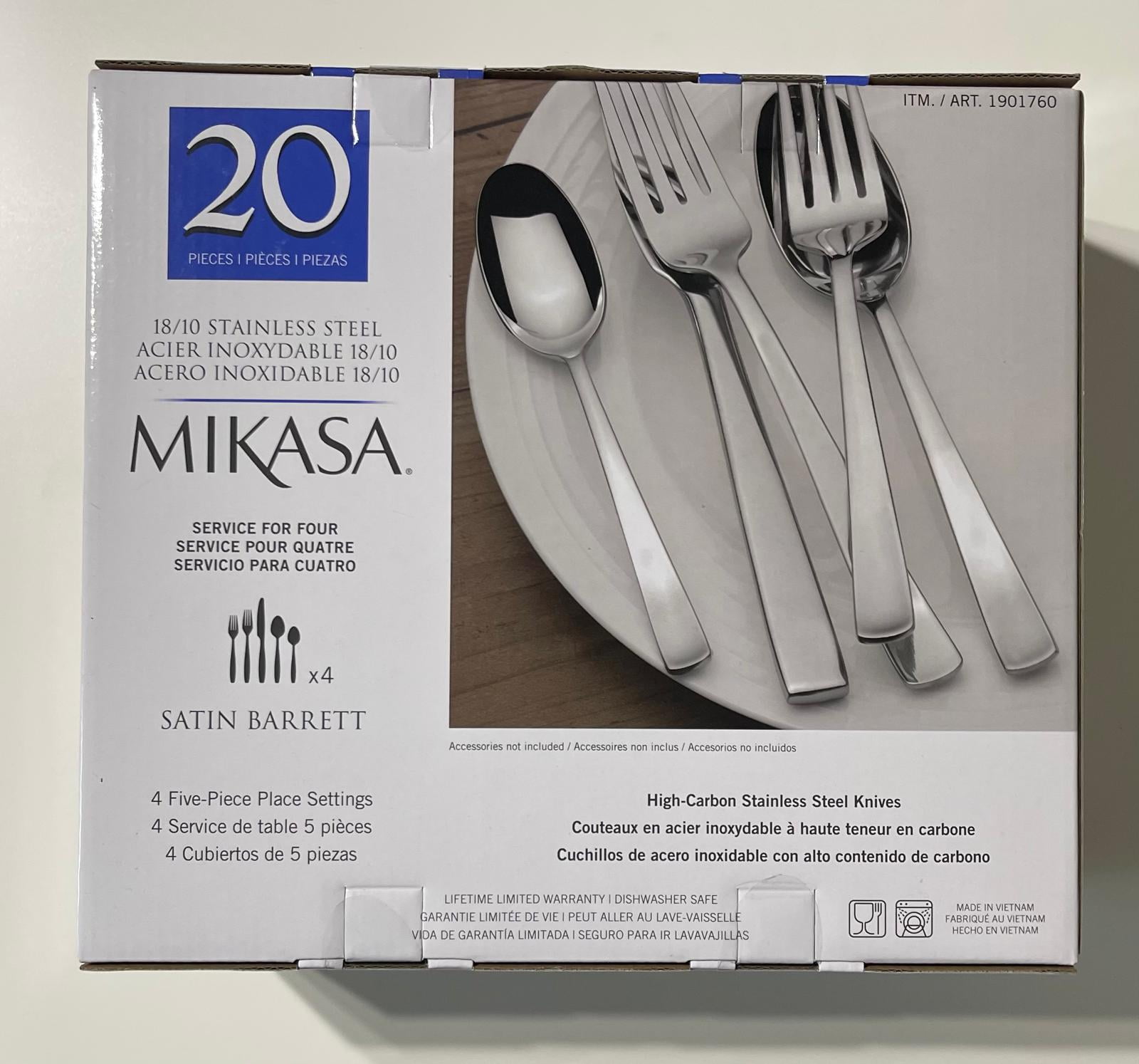 新品 ミカサ 食器セット 20ピース GRANDVILLE Mikasa Satin Barrett 20-Piece Flatware Set, Forged Premium