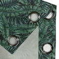 thumbnail image 5 of Ambesonne Palm Leaf Grommet Curtain, Fresh Hawaii Summer, 50" x 54", Dark Green Black, 5 of 6