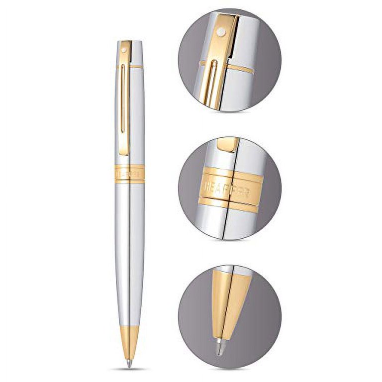 Sheaffer 300 Chrome Ballpoint Pen with Gold Tone Trim - Walmart.com