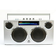 GPO Retro GPOMANSL Manhattan Boombox Stereo Bluetooth Speaker - Silver  [SPEAKERS] Silver, Bluetooth