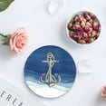 thumbnail image 4 of RYLABLUE Nautical Anchor Ocean Blue Set of 6 Round Coaster for Drinks, Absorbent Ceramic Stone Coasters Cup Mat with Cork Base for Home Kitchen Room Coffee Table Bar Decor, 4 of 5