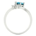 thumbnail image 4 of Three-Stone Engagement Ring for Women - 0.87ct Simulated Turquoise in 14K White Gold Promise Ring, 4 of 6