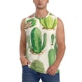 thumbnail image 2 of Lsque Cactus And Succulent Print Men's Cotton Blend Sleeveless Muscle Shirts (S-3XL)- Moisture Wicking, Odor Protection, UPF 30+,Small, 2 of 8