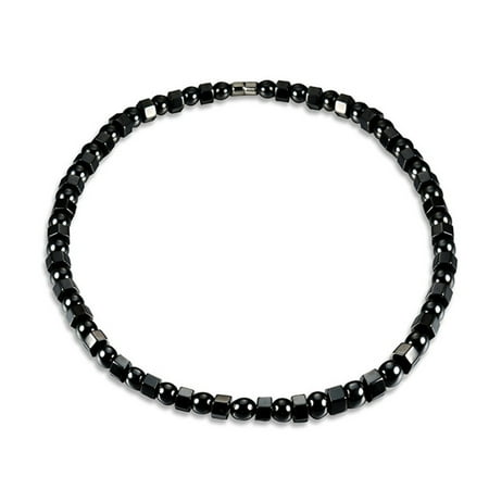 30mm Natural Stone Necklace - Natural Brazilian Black Stone Health Energy Necklace Magnetic Choker Jewelry J-292