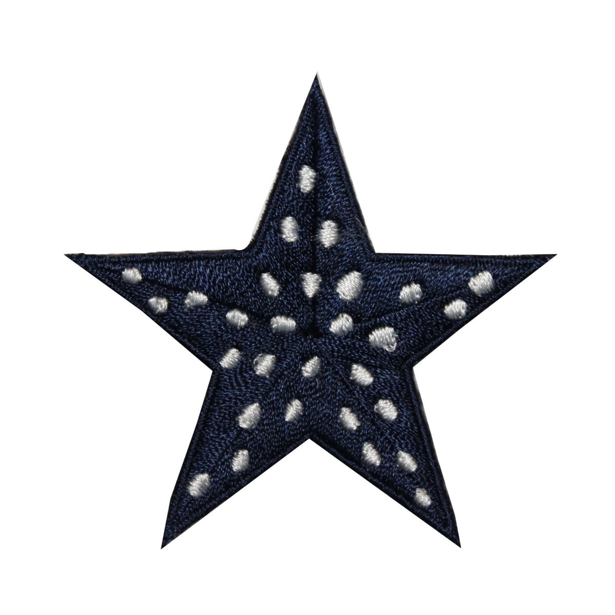 ID 3498 Spotted Blue Star Patch Craft Emblem Design Embroidered Iron On