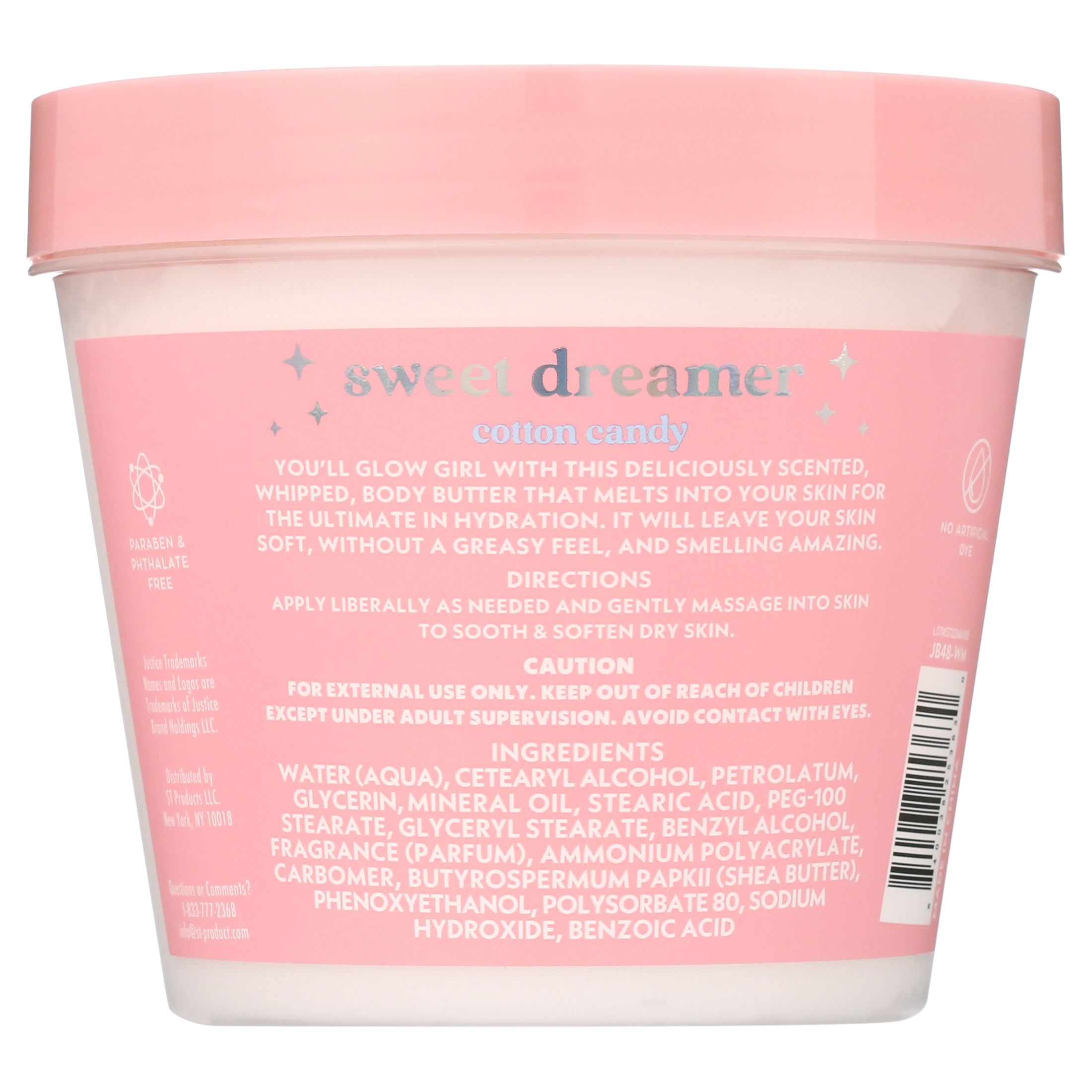 Beautiful Glow by Justice Shea Body Butter, Cotton Candy, 14 oz