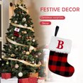 thumbnail image 4 of 8'' Initial Monogram Christmas Stockings Red Buffalo Plaid Personalized Christmas Stockings with Embroidered Letter White Plush, 4 of 4