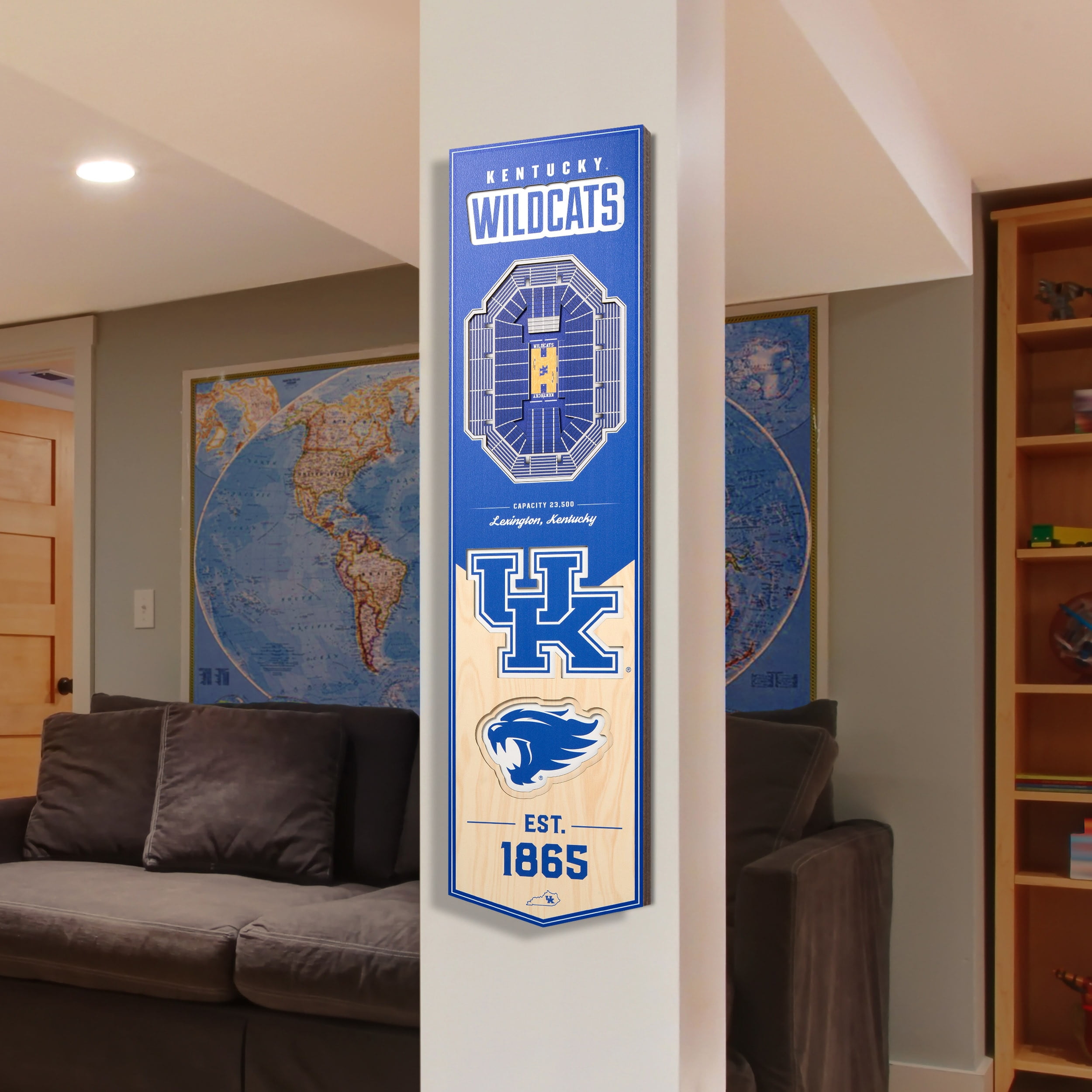 Kentucky Wildcats 8'' x 32'' 3D StadiumView Banner