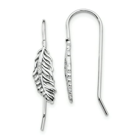 Long Dangle Drop Chandelier Earrings 925 Sterling Silver Diamond Feather Drop Dangle Chandelier Earrings For Women Gift Set ()
